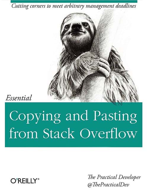 Okładka fikcyjnej książki Copying and Pasting from StackOverflow